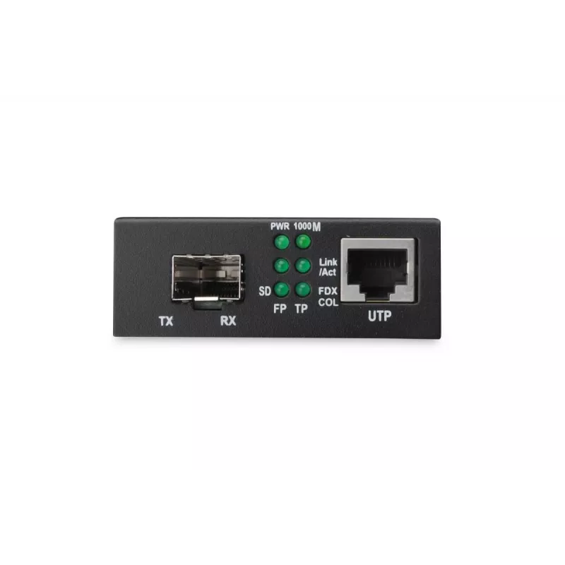 DIGITUS Media keitiklis, SFP 10/100/1000Base-T į SFP atvirą lizdą, be SFP modulio, su maitinimo šaltiniu