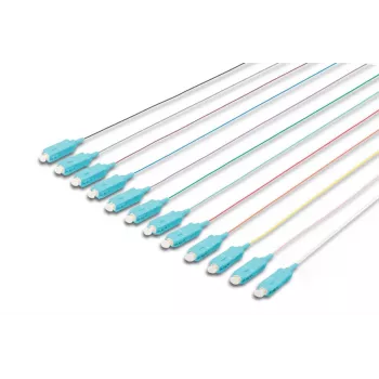 DIGITUS SC Fiber Pigtail Laisva buferinė 50/125 µ 12 vnt. - spalvinis kodas DIN IEC 304 Ilgis 2 m Klasė OM3