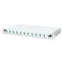 DIGITUS Optinė skirstomoji dėžė, 1U, su 12x LC duplex adapteriais, M25 varžtu, lizdine kasetė OM3 spalvotais pigtailiais