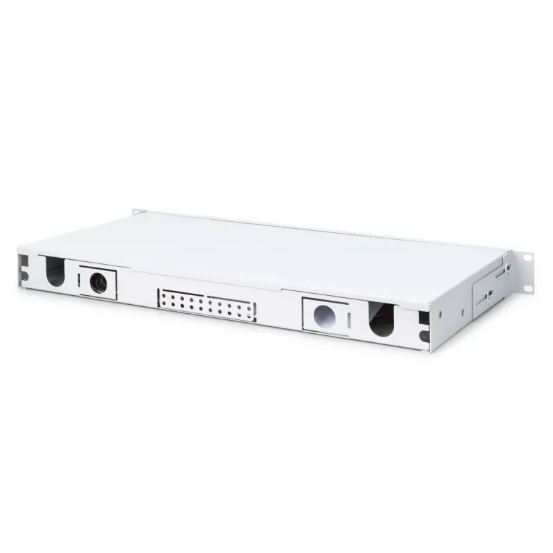 DIGITUS Skaidulinės optikos slankioji sujungimo dėžė, 1U, su 12x LC duplex prievadais, M25 varžtu, sujungimo kasetė su spalvotais pigtailiais OM4, adapteriais