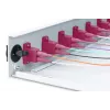 DIGITUS Skaidulinės optikos slankioji sujungimo dėžė, 1U, su 12x LC duplex prievadais, M25 varžtu, sujungimo kasetė su spalvotais pigtailiais OM4, adapteriais
