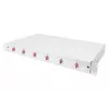 DIGITUS DN-96330-4 Slydimo skirstymo dėžutė pluoštiniams kabeliams, 1U, su 6x LC duplekso adapteriais, M25 įvorė, sujungimo kasetė, OM4 spalvoti pigtailiai