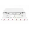 DIGITUS DN-96330-4 Slydimo skirstymo dėžutė pluoštiniams kabeliams, 1U, su 6x LC duplekso adapteriais, M25 įvorė, sujungimo kasetė, OM4 spalvoti pigtailiai