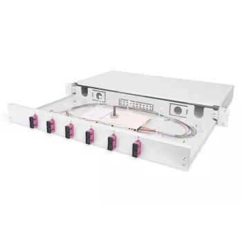 DIGITUS Fiber Optic Splice Box SC OM4 1U 6xSC-DX su pynėmis ir movomis