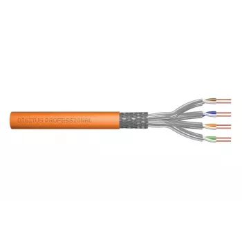 DIGITUS montavimo kabelis - Cat.7 - S/FTP - AWG 23/1 - viengyslis - 1000 m - Oranžinė