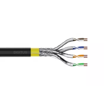 DIGITUS montavimo kabelis - CAT 7A - S/FTP - AWG 22/1 simplex - 500 m - geltonas - Dca-s1a d1 a1