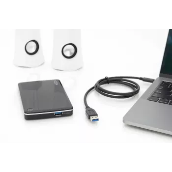DIGITUS USB Type-C laidas, Type C į A M/M, 1 m, pilnai funkcionalus, Gen2, 3A, 10 GB, 3.1 versija, CE, juodas