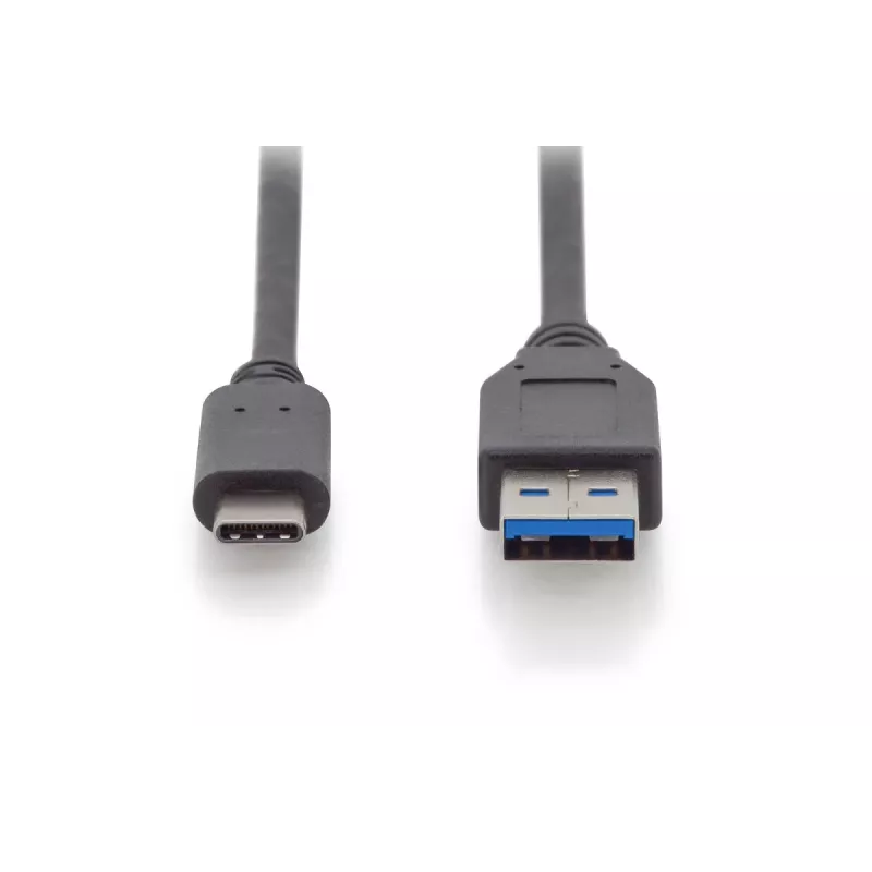 DIGITUS USB Type-C laidas, Type C į A M/M, 1 m, pilnai funkcionalus, Gen2, 3A, 10 GB, 3.1 versija, CE, juodas
