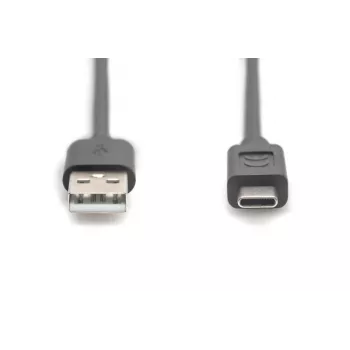 DIGITUS ASSMANN USB Type-C jungiamasis laidas, tipas C į A M/M, 3 m, 3 A, 480 Mb/s, 2.0 versija, juoda