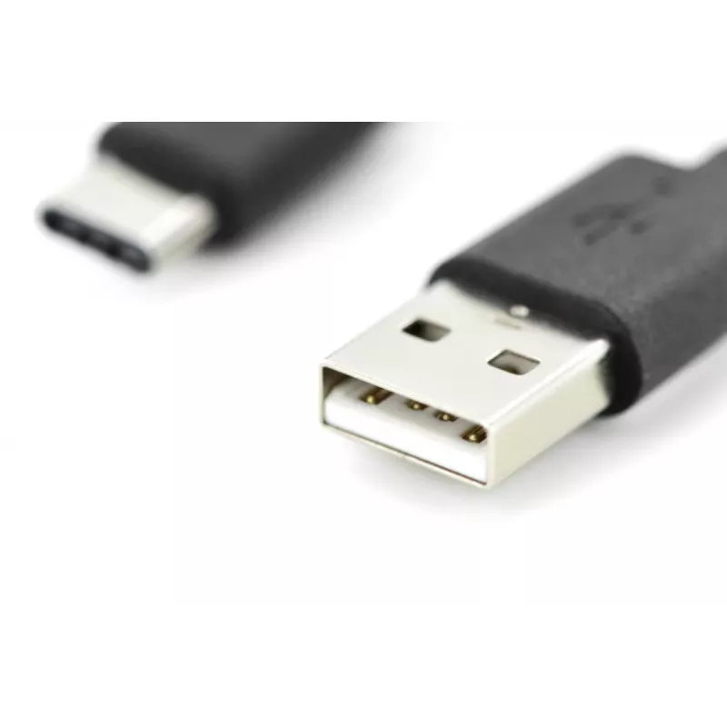 DIGITUS ASSMANN USB Type-C jungiamasis laidas, Type-C į A M/M, 2 m, 3 A, 480 Mb/s, 2.0 versija, juodas