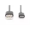 DIGITUS ASSMANN USB Type-C jungiamasis laidas, Type-C į A M/M, 2 m, 3 A, 480 Mb/s, 2.0 versija, juodas