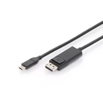 DIGITUS USB Type-C į DisplayPort adapterio laidas, 2 m, 4K/60Hz, 32,4 Gb/s, juodas