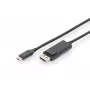 DIGITUS USB Type-C į DisplayPort adapterio laidas, 2 m, 4K/60Hz, 32,4 Gb/s, juodas