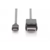 DIGITUS USB Type-C į DisplayPort adapterio laidas, 2 m, 4K/60Hz, 32,4 Gb/s, juodas