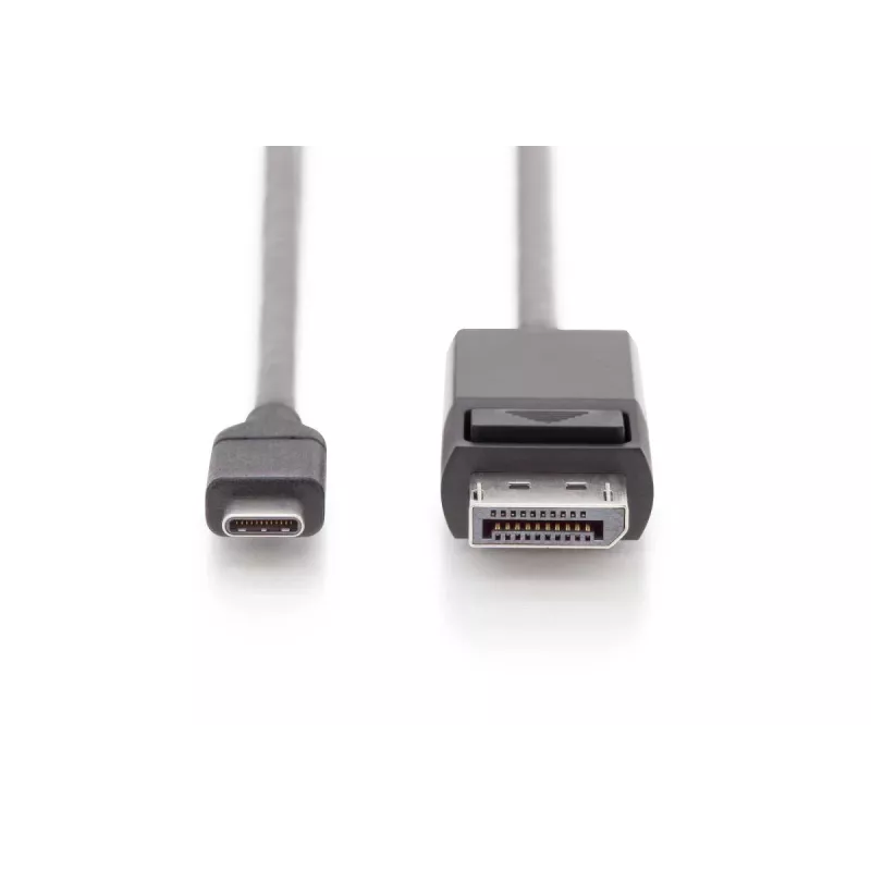 DIGITUS USB Type-C į DisplayPort adapterio laidas, 2 m, 4K/60Hz, 32,4 Gb/s, juodas