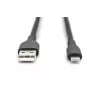 DIGITUS USB silikoninis įkrovimo laidas USB-A – Lightning 2 m USB 2.0 12 W juodas