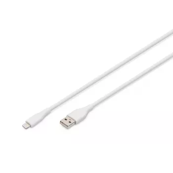 DIGITUS USB Silikoninis įkrovimo laidas USB-A – Lightning USB 2.0 12W 2m baltas