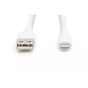 DIGITUS USB Silikoninis įkrovimo laidas USB-A – Lightning USB 2.0 12W 2m baltas