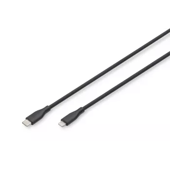 DIGITUS USB Silikoninis įkrovimo laidas USB-C – Lightning USB 2.0 60W – 2m juodas