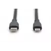DIGITUS USB Silikoninis įkrovimo laidas USB-C – Lightning USB 2.0 60W – 2m juodas