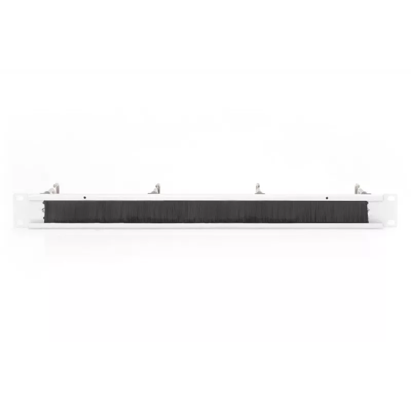 DIGITUS 1U kabelių tvarkymo panelė su šepečiu 4x plieniniai žiedai 40x75 mm, pilka (RAL 7035)