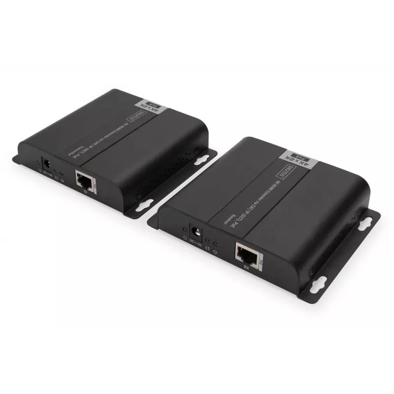 DIGITUS 4K HDMI prailgintuvų rinkinys per IP/CAT 5, 6 (120 m) su PoE maitinimu, UHD 4K/30Hz