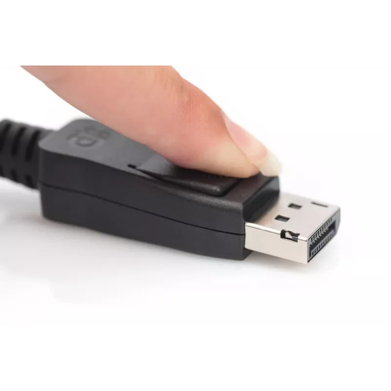 DIGITUS DisplayPort jungiamasis laidas, DP M/M, 5 m su užraktu, Ultra HD 8K, Vers. 1.3/1.4, juodas