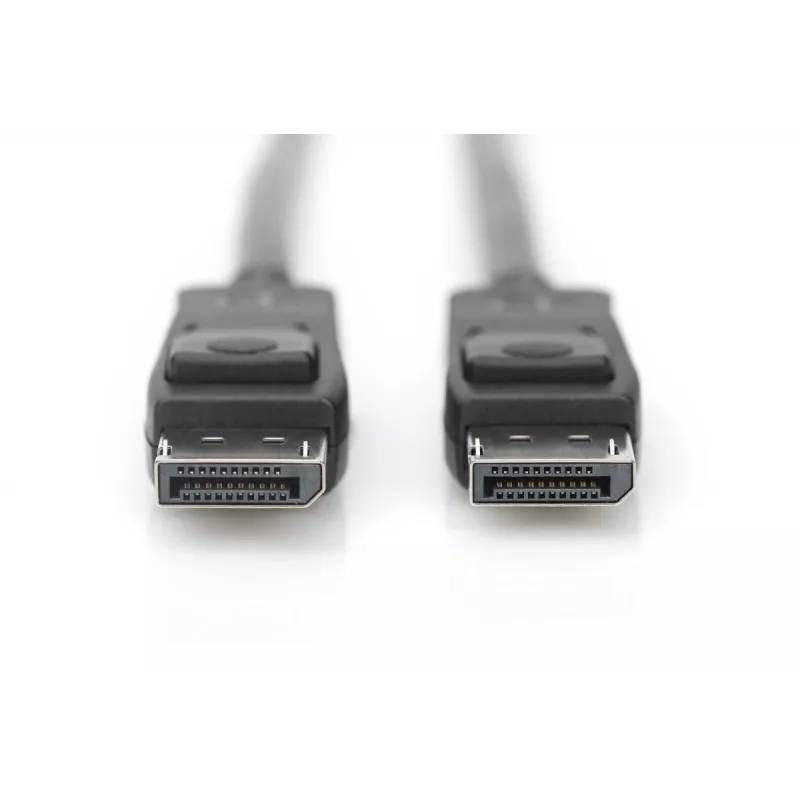 DIGITUS DisplayPort jungiamasis laidas, DP M/M, 5 m su užraktu, Ultra HD 8K, Vers. 1.3/1.4, juodas