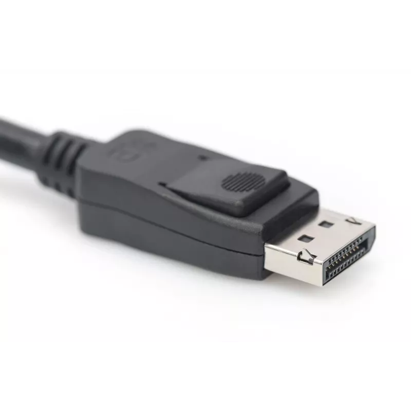 DIGITUS DisplayPort jungiamasis laidas, DP M/M, 5 m su užraktu, Ultra HD 8K, Vers. 1.3/1.4, juodas