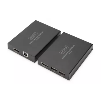 AV siųstuvas ir imtuvas, Digitus HDMI KVM IP Extender Set, 1920 x 1200 pikselių, 150 m
