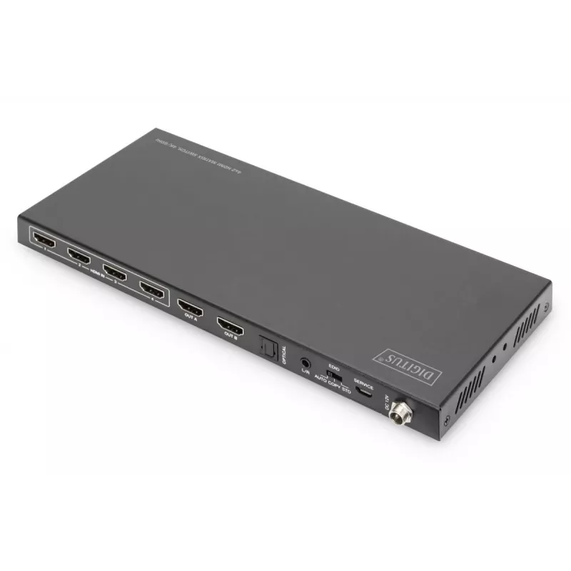 DIGITUS 4x2 HDMI matricos jungiklis 4K/60Hz Scaler EDID ARC HDCP 2.2 18 Gbps
