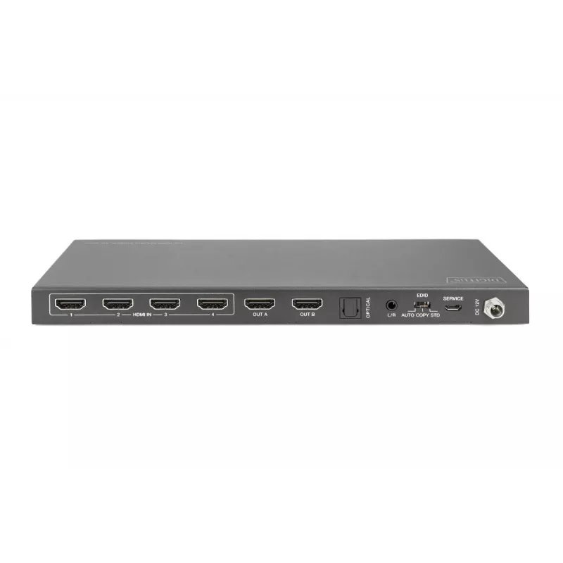 DIGITUS 4x2 HDMI matricos jungiklis 4K/60Hz Scaler EDID ARC HDCP 2.2 18 Gbps