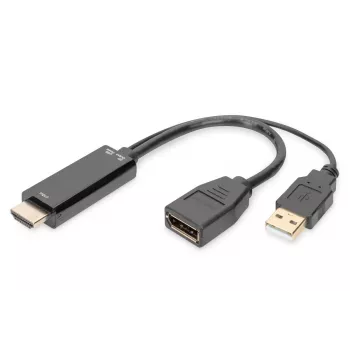Digitus 4K HDMI adapteris HDMI į DisplayPort 0,2 m