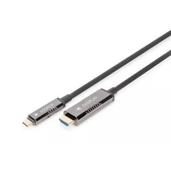 DIGITUS USB-C į HDMI AOC adapterio laidas 20 m, HDMI 2.0, 4K@60Hz, juodas