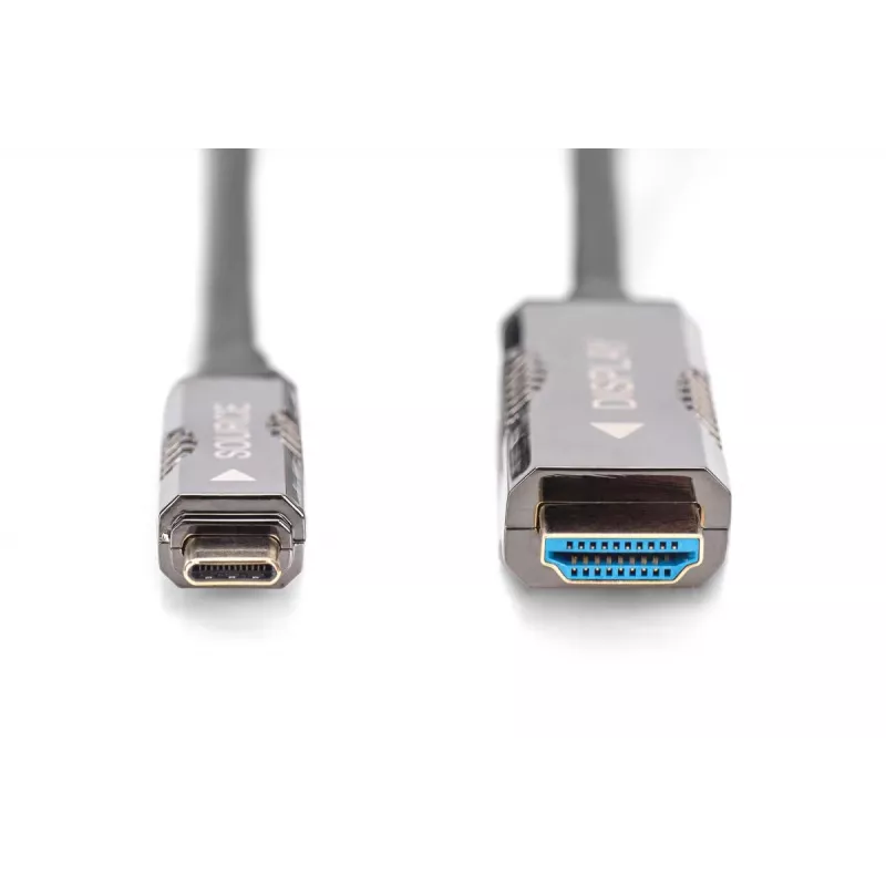 DIGITUS USB-C į HDMI AOC adapterio laidas 20 m, HDMI 2.0, 4K@60Hz, juodas