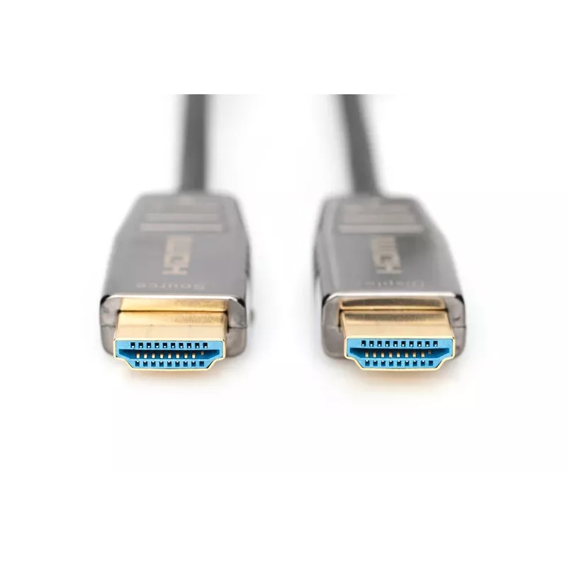 HDMI AOC hibridinis šviesolaidinis laidas DIGITUS, A tipo kištukai, 20 m, UHD 8K@60Hz, CE, juodas