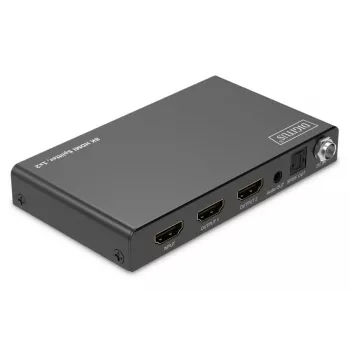 DIGITUS 1x2 HDMI skirstytuvas - 8K/60Hz (4:4:4), Toslink, Stereo, EDID valdymas