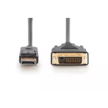 DIGITUS adapterinis kabelis DisplayPort - DVI (24+1) M/M, 3 m su užraktu, DP 1.1a suderinamas, juodas