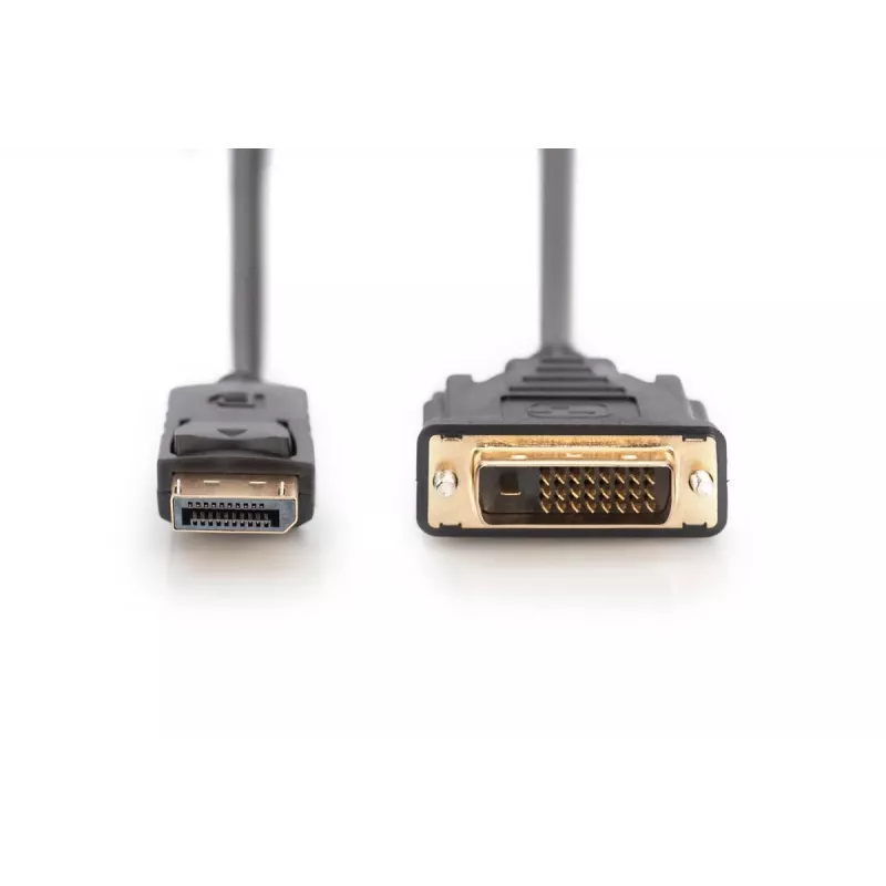 DIGITUS adapterinis kabelis DisplayPort - DVI (24+1) M/M, 3 m su užraktu, DP 1.1a suderinamas, juodas