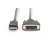 DIGITUS adapterinis kabelis DisplayPort - DVI (24+1) M/M, 2 m su fiksavimu, DP 1.1a CE juodas