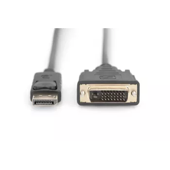 DIGITUS adapterinis kabelis DisplayPort - DVI (24+1) M/M, 2 m su fiksavimu, DP 1.1a CE juodas