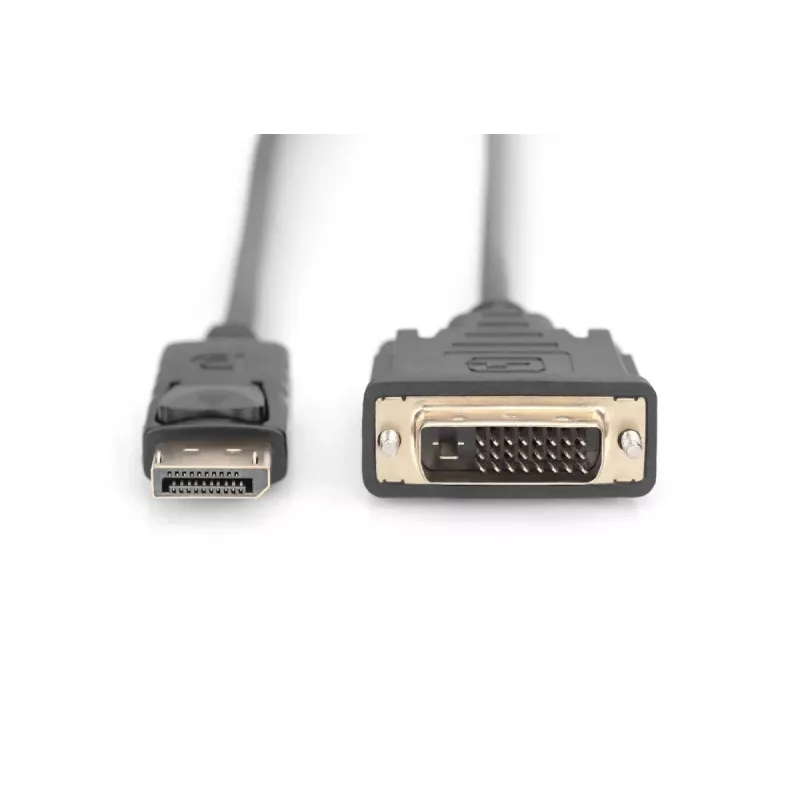 DIGITUS adapterinis kabelis DisplayPort - DVI (24+1) M/M, 2 m su fiksavimu, DP 1.1a CE juodas