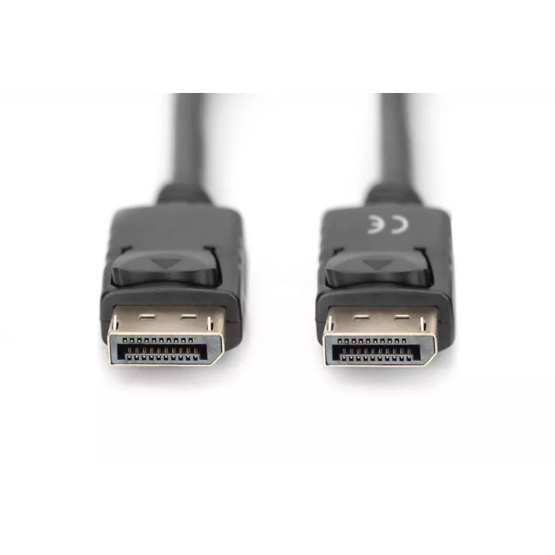 DIGITUS DisplayPort jungiamasis laidas, DP M/M, 2m su fiksatoriumi, DP 1.2, Ultra HD 4K, juodas