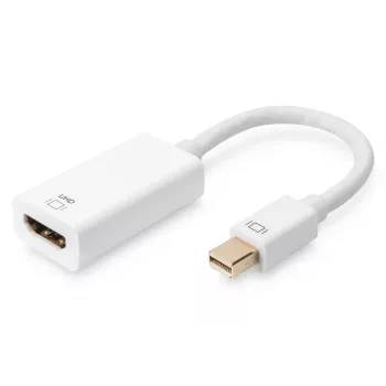 DIGITUS ASSMANN Mini DisplayPort – HDMI adapteris, aktyvus, 20 cm, 4K @ 60 Hz, baltas