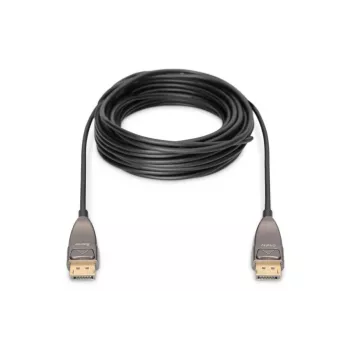 DIGITUS DisplayPort AOC hibridinis šviesolaidinis laidas M/M UHD 8K@60Hz, CE, juodas 10m