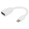 DIGITUS adapterinis kabelis DisplayPort, mini DP - DP M/F, 0,15 m, DP 1.2, baltas