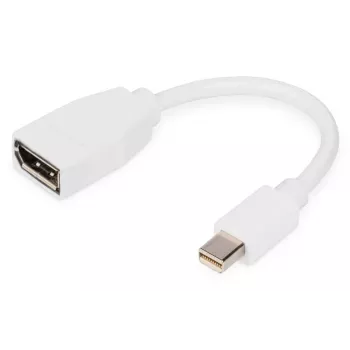 DIGITUS adapterinis kabelis DisplayPort, mini DP - DP M/F, 0,15 m, DP 1.2, baltas