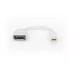 DIGITUS adapterinis kabelis DisplayPort, mini DP - DP M/F, 0,15 m, DP 1.2, baltas