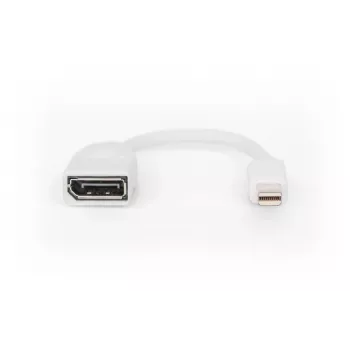 DIGITUS adapterinis kabelis DisplayPort, mini DP - DP M/F, 0,15 m, DP 1.2, baltas