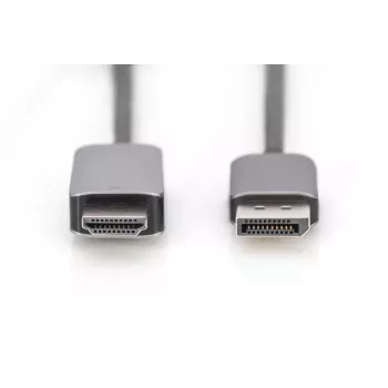 DIGITUS DP į HDMI adapterio laidas 8K 60Hz, aliuminio korpusas, juodas, 2 m